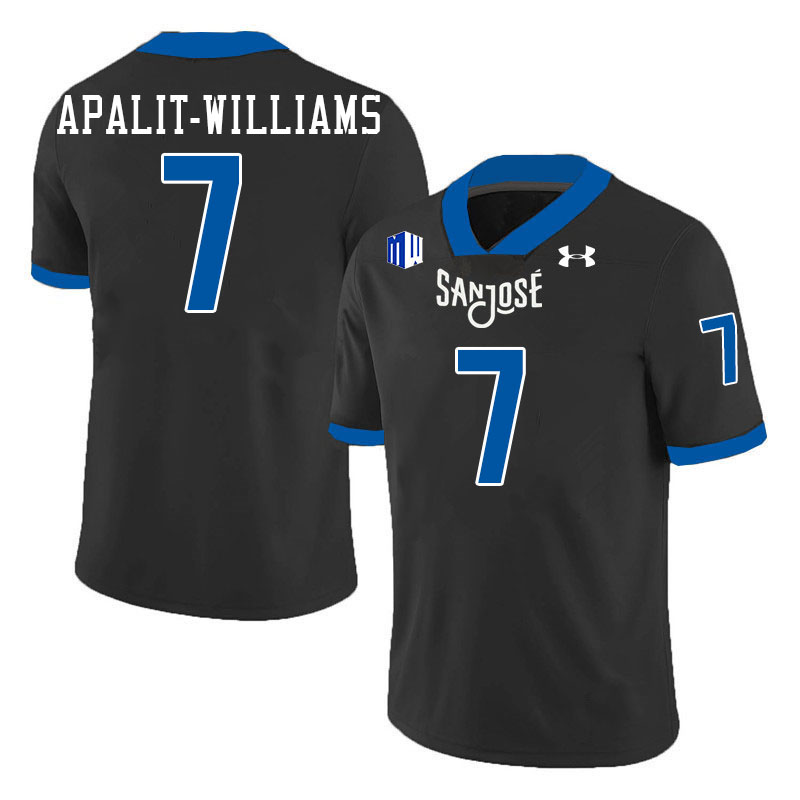 #7 Jalen Apalit-Williams SJSU Jersey,San Jose State Spartans Football Jersey College Uniforms-Black #7 Jalen Apalit-Williams SJSU Jersey,San Jose State Spartans Football Jersey College Uniforms-Black